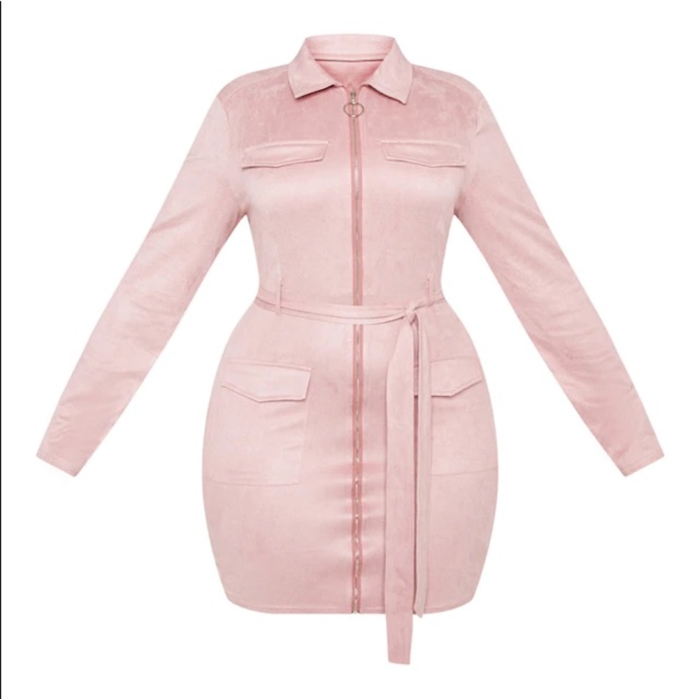 Plus Faux suede dress